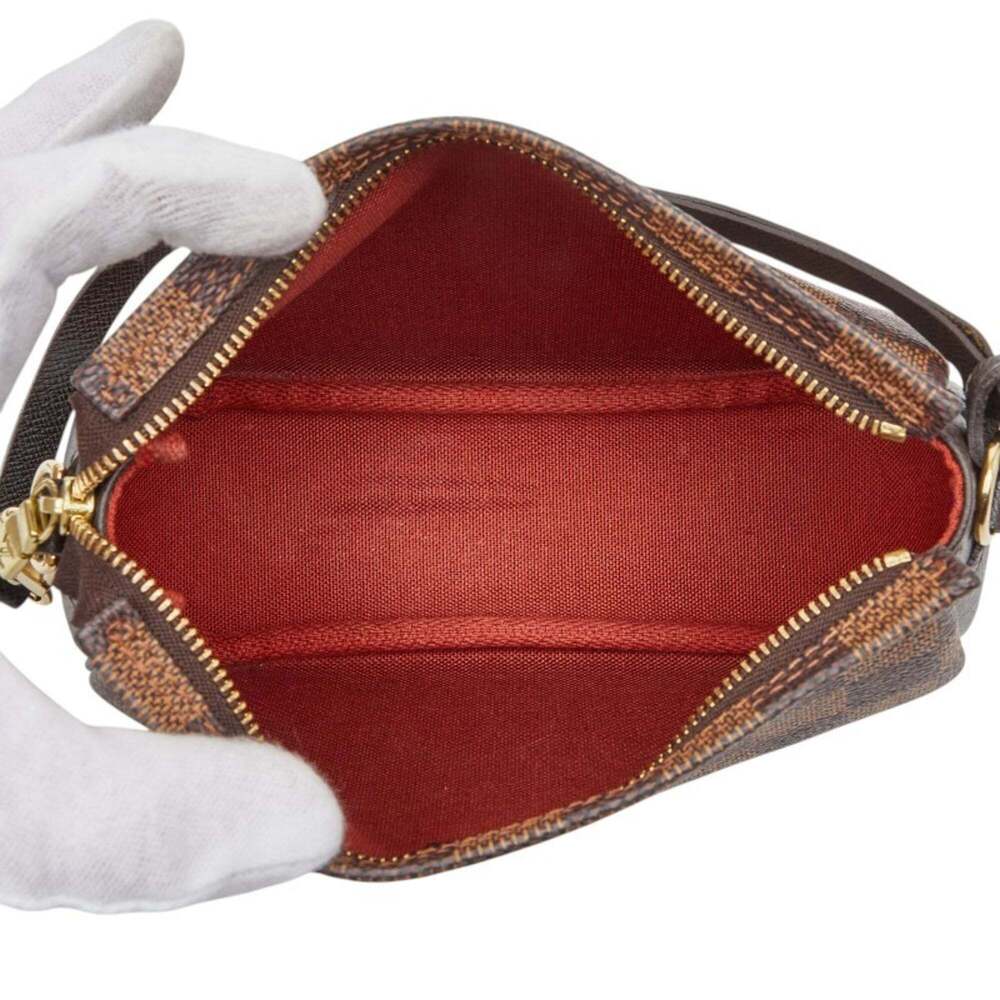 LOUIS VUITTON Brown Damier Leather Pouch - Picture 9 of 11